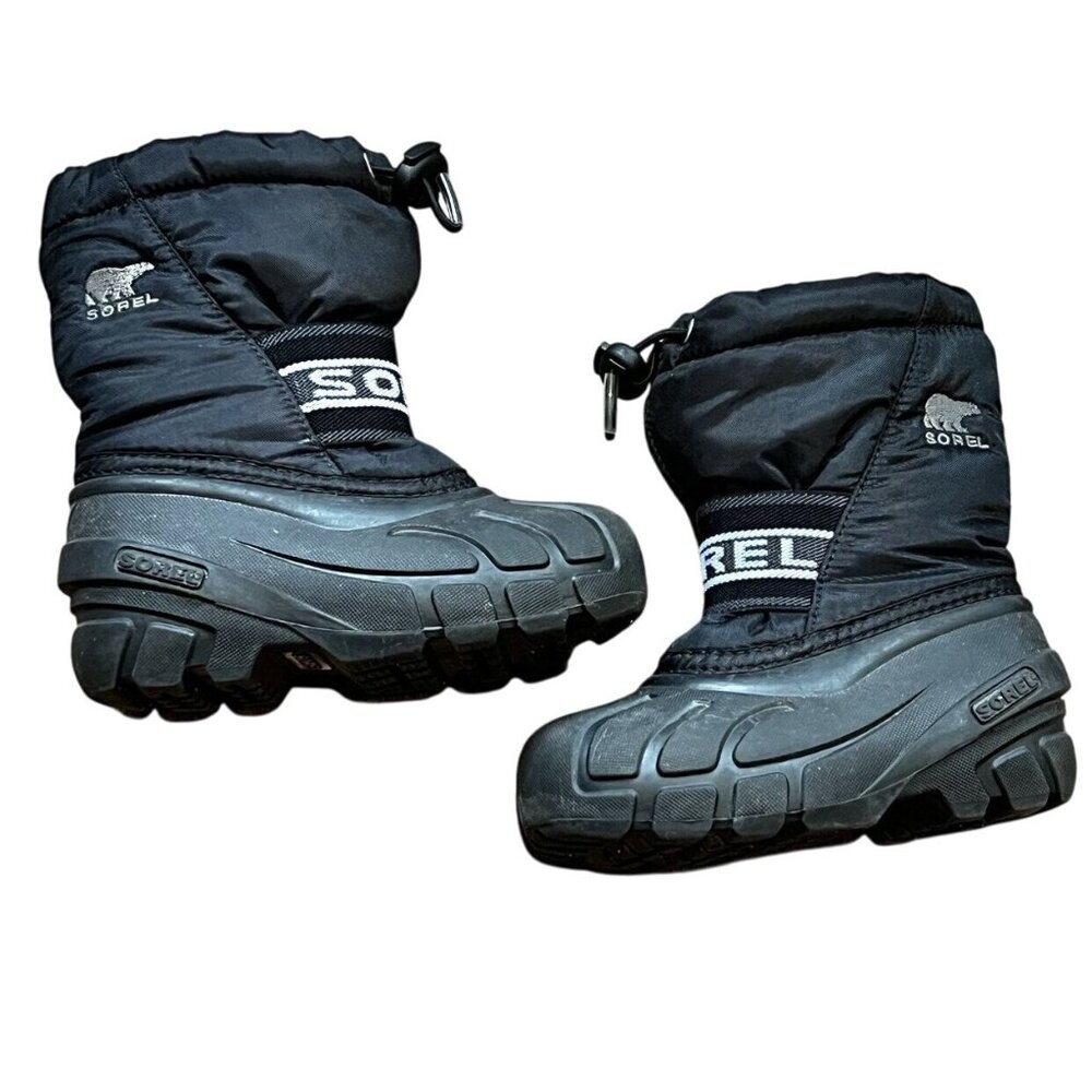 Sorel Black Fully Lined Winter Boots Sz 9 toddler